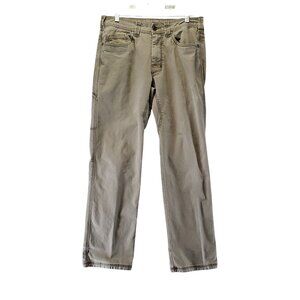 Prana Pants Mens 32x30 Tan Straight Cotton-Blend Casual Durable Everyday Use